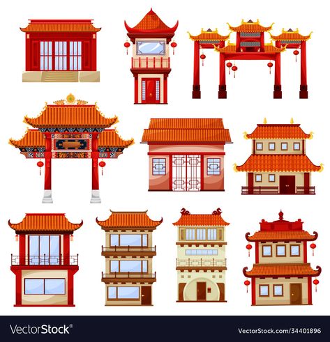 Lego Chinese, Chinese Architecture Traditional, China Pagoda, Chinese Gate, Chinese Celebrations, Town Drawing, Architecture Traditional, Chinese Buildings, Zen Pictures