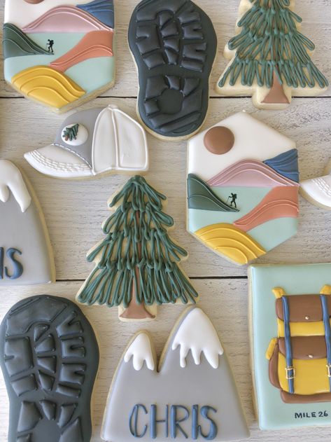 Happy Birthday Cookies, Campfire Cookies, Camping Cookies, Flooding Cookies, Royal Iced Cookies, Sugar Cookie Royal Icing, Suga Suga, Summer Cookies, Sugar Cookie Designs