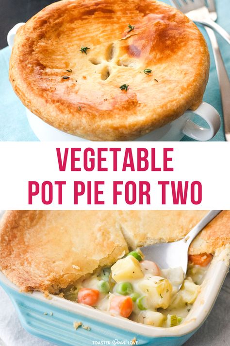 Veggie Pot Pie With Biscuits, Individual Casserole Recipes, Small Casserole Recipes, Small Casserole Recipes For Two, Easy Vegetable Pot Pie, Thanksgiving Pot Pie, Pot Pie For Two, Vegetable Pot Pie Recipe, Individual Pecan Pies