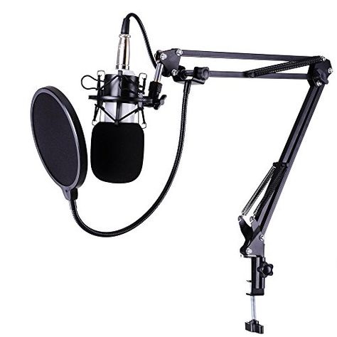 Recording Studio Microphone, Singing Microphone, Microphone Stand, Phantom Power, Recorder Music, Condenser Microphone, Sound Card, Studio Recording, Dj Equipment