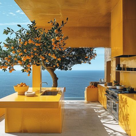 Mediterranean Aesthetic, Yellow Aesthetic, Home Pictures, Futuristic Cars, Beautiful Space, Art Studio, Tiny House, Home Kitchens, Dream House