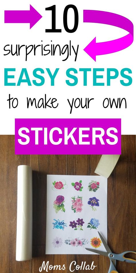 Learn how to make stickers in just 10 easy steps! Homemade stickers and custom DIY stickers are so much fun to make and you can do this with tape, wax paper, or with or without sticker paper! There are plenty of substitutes like parchment paper to make the best DIY stickers at home! #craftideas #diystickers #artideas #kidsactivities How To Make Stickers With Parchment Paper, Diy Stickers Without Cricut, Making Stickers Without Cricut, Make Stickers Without Cricut, How To Make Stickers Without Wax Paper Or Parchment Paper, How To Make Your Own Stickers Diy, How To Make Stickers Without Cricut, Home Made Stickers Diy, How To Make Stickers Without Wax Paper