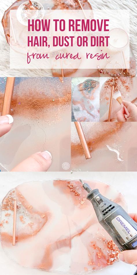 How to Remove Hair, Dust or Dirt from Cured Resin - Happily Ever After, Etc. #resinprojects #howtofixresin #resinforbeginners Resin Beginners, Resin Tips, Resin Pouring, Acrylic Crafts, Hair Dusting, Epoxy Resin Diy, Remove Hair, Diy Silicone, Diy Resin Projects