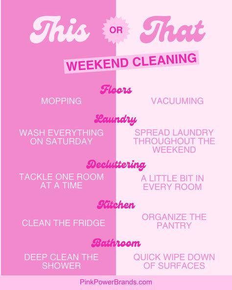 This Or That Cleaning Edition, Pink Cleaning Aesthetic, Cleaning Supplies Aesthetic, Bathroom Deep Clean, Pink Cleaning, Weekend Cleaning, Cleaning Aesthetic, Supplies Aesthetic, Washing Laundry