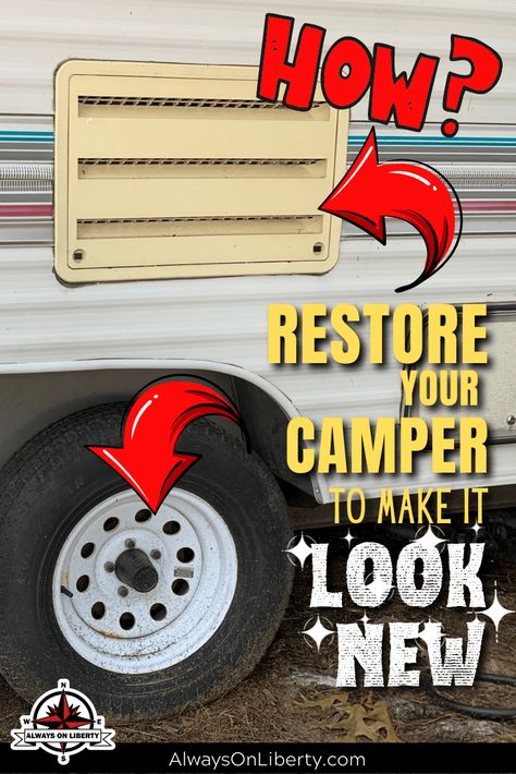 Travel Trailer Upgrades Diy, Exterior Camper Makeover, Rv Painting Exterior, Camper Exterior Paint Ideas, Old Camper Remodels, Rv Exterior Remodel, Rv Repair Exterior, Rv Exterior Paint, Camper Rebuild