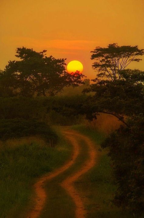 Earth Poetry, African Hut, The Long And Winding Road, Long And Winding Road, The Road Not Taken, Scenic Nature, Country Roads Take Me Home, Beautiful Skies, Sun Rise