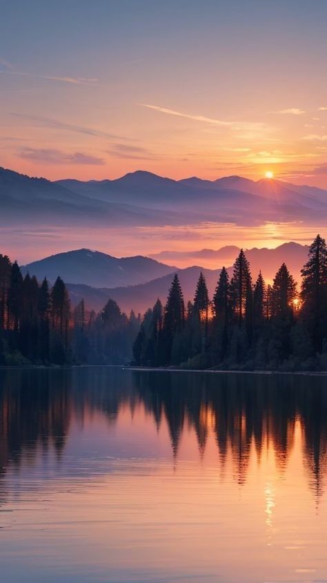 Spring Weather Pictures, Mountain Sunset Wallpaper, Landscape Photos Nature, Serene Wallpaper, Sunset In Mountains, Spring Landscape Photography, Lake Aesthetics, Lake With Mountains, Lake Background