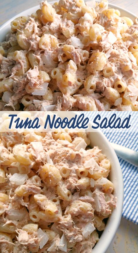 Tuna Noodle Salad, Can Tuna, Tuna Macaroni Salad, Macaroni Noodles, Healthy Foods To Make, Hearty Snacks, Tuna Salad Pasta, Tuna Noodle, Healthy Food Guide