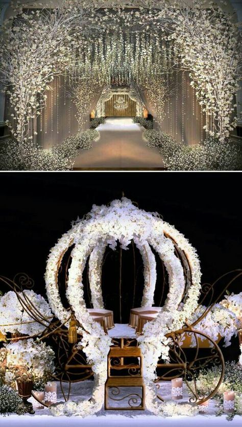 @irynatatarchuk Rustic Wedding Decorations, Luxury Brides, Winter Wonderland Wedding, Fantasy Wedding, Winter Wedding Dress, Wonderland Wedding, Wedding Stage, Wedding Cake Designs, Disney Wedding