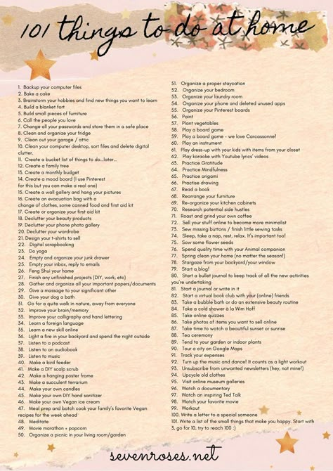 101 frugal, fun and productive things to do at home #mysweetquarantine - Seven Roses Minimalism Challenge, Bored Jar, Bored At Home, Things To Do At Home, What To Do When Bored, Productive Things To Do, Vie Motivation, Things To Do When Bored, Boredom Busters