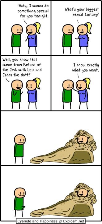 Jabba the Hut fantasy Cyanide And Happiness Comics, Cyanide And Happiness, Memes Humor, A New Hope, Star Wars Humor, Funny Pins, Comic Strip, Bones Funny, Funny Comics