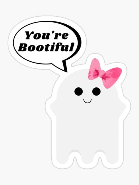 you're BOOtiful Sticker Ghost Cartoon, Funny And Cute, Sticker Funny, Halloween Halloween, Cute Bows, Cute Design, Halloween Funny, Cute Designs, Best Friend