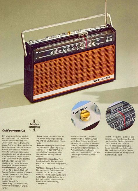 Portable Radio, Retro Advertising, Vintage Radio, Vintage Electronics, Tv Videos, Vintage Ads, Radios, Design