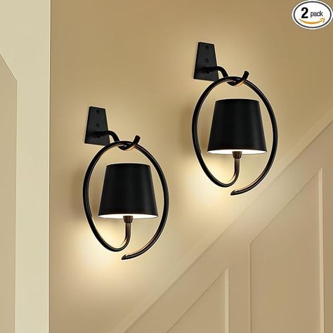 Amazon.com: 5200mAh Wireless Wall Light, Rechargeable Batttery Operated Wall Sconces Set of 2,3 Color Stepless Dimming Up, Wall Lamp for Battery Operated Lamp for Picture/Bedroom/Living Room/Hallway (Black) Picture Bedroom, Battery Operated Lamps, Sconces Bathroom, House Lighting, Rechargeable Light, Indoor Wall Lights, Living Room Hallway, Bathroom Wall Sconces, Bathroom Wall Lights