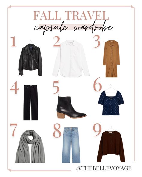 Travel Light Fall Outfits, Weekend Fall Packing List, Cute Road Trip Outfits Fall, 5 Day Trip Packing List Fall, Fall Outfits For Travel, Packing For Nyc Fall, Fall Carry On Packing, Long Weekend Packing List Fall, Weekend Wardrobe Capsule