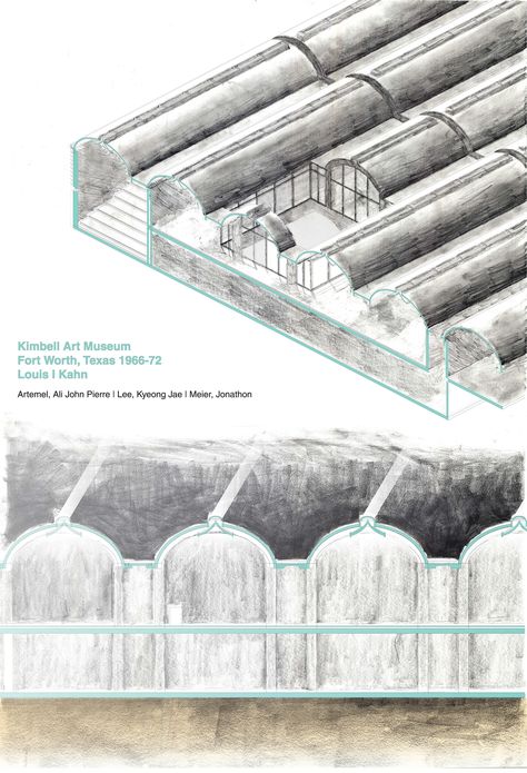 Analysis: Kimbell Art Museum by Louis Kahn - AJ Artemel Geography Design, Kimbell Art Museum, Arch Light, Louis Kahn, Big Design, Model Drawing, Museum Exhibition, Exhibition Design, Geography