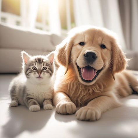 Cute Baby Animals Pictures, Cat With Dog, Puppy And Kitten, Scary Dogs, Scary Animals, Cute Dog Photos, Cute Animals Puppies, Very Cute Dogs, Puppies And Kitties