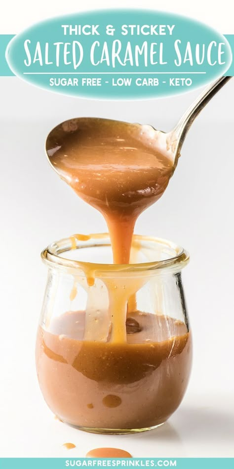 Sticky, gooey, and stable.  This keto caramel sauce doesn't solidify when cold and has a perfectly smooth texture even out of the fridge.   This is a great topping for low carb ice creams, keto-friendly desserts, and makes for a sweet low carb treat. Keto Caramel Sauce, Low Carb Cookie Dough, Keto Sauce, Keto Caramel, Low Carb Treat, Keto Condiments, Low Carb Dessert Recipes, Keto Sauces, Low Carb Ice Cream