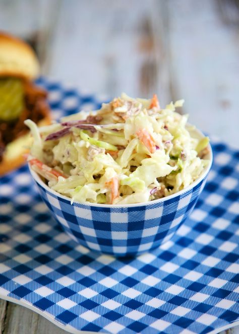 Quick Bacon Ranch Slaw - Plain Chicken Barbecue Recipes Sides, Ranch Slaw, Bbq Side Dish Recipes, Bacon Recipes For Dinner, Bbq Side Dishes, Super Salads, Savory Salads, Bbq Sides, Side Dishes For Bbq