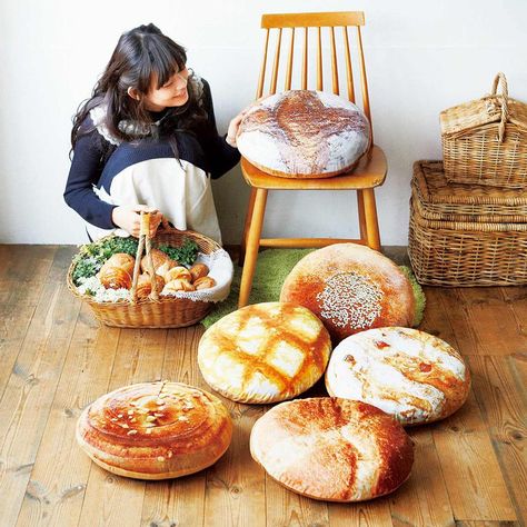 Baked Breads, Food Pillows, Funny Pillows, Food Patterns, Kids Products, Bakery Shop, Big Meals, Creative Furniture, Quirky Design