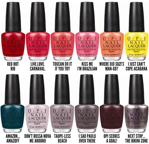 OPI Brazil Collection for Spring/Summer 2014 via @Chalkboard Nails #nailpolish #opi Opi Nail Polish Colors, Chalkboard Nails, Spring Nail Polish, Opi Nail Colors, Spring Nail Colors, Opi Nail Polish, Spring Nail, Opi Nails, Nail Designs Spring