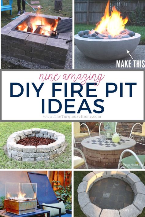 9 Amazing DIY Firepit Ideas #diyfirepit #firepit #outdoordecor #diy Homemade Firepits, Firepits Backyard Diy, Diy Firepits, Backyard Firepits, Firepits Backyard, Diy Fire Pits, Homemade Fire Pit, Diy Fire Pit Ideas, Backyard Plans