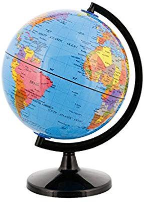 Amazon.com: TCP Global 6" (14.2cm) Blue Ocean Desktop World Globe Black Base: Office Products Rotating Desk, World Globe Map, Ocean Classroom, Kids Globe, Globe Earth, Earth World, Earth Map, World Globes, Earth Globe