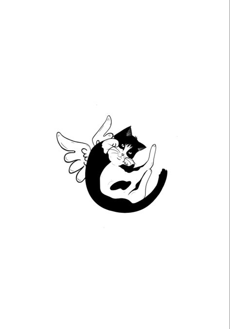 Tattoo for an Angel Cat Cat tattoo for Cat lovers Rip Tattoos, Rip Tattoo, Simplistic Tattoos, Obi Wan, Animal Tattoos, Cat Tattoo, Your Pet, Cool Tattoos, Tatting