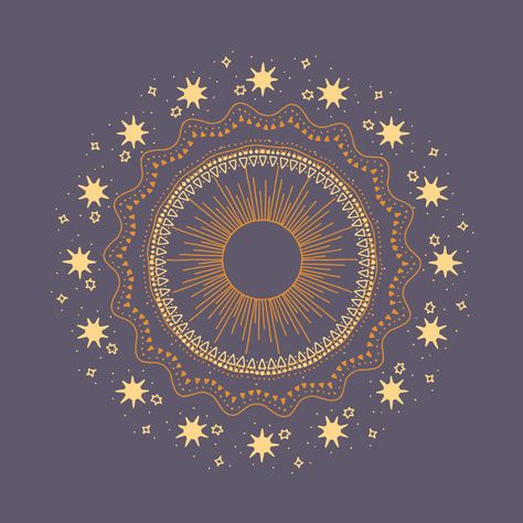 Lovely suns and stars mandala design for pillows, quilt covers, mouse pads and apparel #cosmic #mandala #artprintsforsale #homedecor Cosmic Mandala, Mandala Sun, Star Mandala, Sun Mandala, Quilt Covers, Sun Moon Stars, Golden Sun, Sun And Stars, Art Prints For Sale