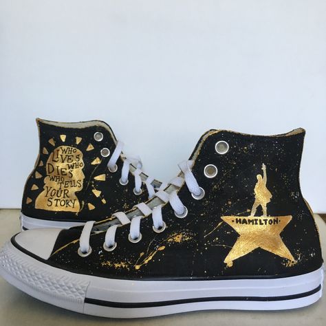 Hamilton Shoes, Hamilton Merch, Hamilton Outfits, Cute Converse Shoes, Painted Converse, Hamilton Gifts, Cute Converse, Hamilton Broadway, Gift For Graduation