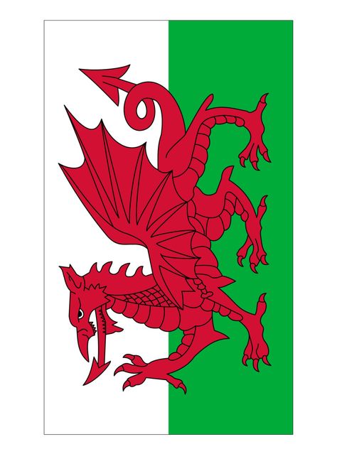 Wales Flag - Download this free printable Wales template A4 flag, A5 flag, 8 and 21 flags on one A4page. Easy to use in your own designs to make them country specific. Free Tshirt Design, Flag Of Wales, Printable Flags, Wales Flag, Welsh Flag, Ribbon Wall, Flag Printable, Flag Template, Flag Coloring Pages