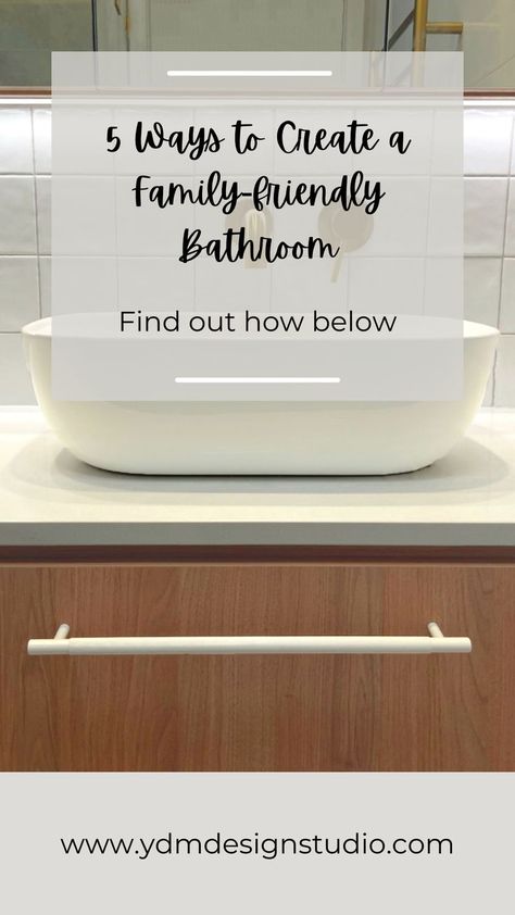 If you have multiple kids who are sharing the same bathroom, it is important to create a space that works well and allows everyone to get ready stress-free - and hopefully my 5 tips below can help you create a family friendly space that everyone can enjoy! Kids Shared Bathroom, Kid Friendly Bathroom, Gender Neutral Bathroom, Epoxy Grout, House Renovation Projects, Kitchen Post, Shaving Cabinet, Best Bathroom Designs, Large Vanity