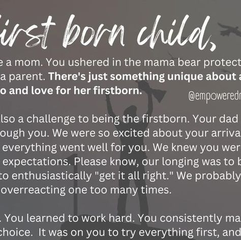 Empowered Moms and Kids by Cheryl Donely on Instagram: "For the first borns…" First Born Daughter, 1st Born Daughter Quotes, First Born Daughter Quotes From Mom, To My First Born Quotes, To My First Born Quotes Daughters, To My Unborn Child Quotes, Kids Birthday Quotes, My First Born Daughter Quotes, First Born Daughter Quotes