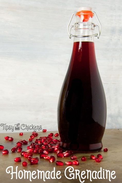 Homemade Grenadine Recipe, Grenadine Recipe, Homemade Grenadine, Homemade Liqueur Recipes, Pickle Vodka, Homemade Alcohol, Homemade Liquor, Red Sugar, Liquor Recipes