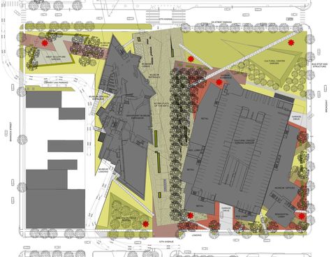 Gallery of Denver Art Museum / Studio Libeskind - 31 Museum Site Plan, Art Museum Architecture, Denver Museums, Museum Plan, Daniel Libeskind, Denver Art Museum, Denver Art, Plan Drawing, Museum Architecture