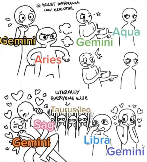 Gemini Ship Dynamics, Zodiac Signs Squad Drawings, Zodiac Ship Dynamics Gemini, Zodiac Signs Draw Your Squad Meme, Zodiac Memes Relationships, Zodiac Sagittarius Facts, Zodiac Signs Pictures, Astrology Taurus, Zodiac Characters