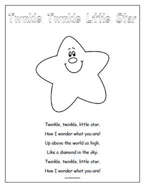 kids activity - Free Printable Twinkle Twinkle Little Star Twinkle Twinkle Little Star Preschool Activities, Trendy Birthday Themes, Seed Activities, Nursery Rhymes Preschool Crafts, Rhyming Preschool, Nursery Rhyme Crafts, Church Library, Rhymes Lyrics, Nursery Rhymes Lyrics