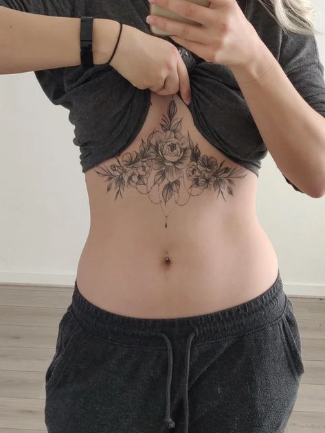 Underboob Tattoos, Sternum Tattoos, Underboob Tattoo Designs, Underboob Tattoo, Inspiration Tattoos, Chest Tattoos For Women, Stomach Tattoos, Sternum Tattoo, Elegant Tattoos