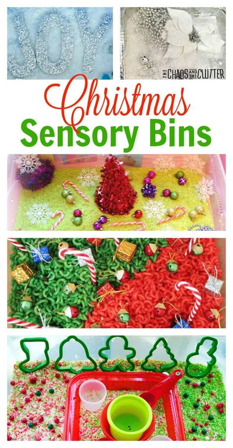 Christmas sensory bin ideas to inspire you to create your own. Christmas Sensory Bin, Sensory Bin Ideas, Christmas Sensory, Sensory Tubs, Sensory Ideas, Sensory Activities Toddlers, Toddler Sensory, Sensory Boxes, Sensory Table