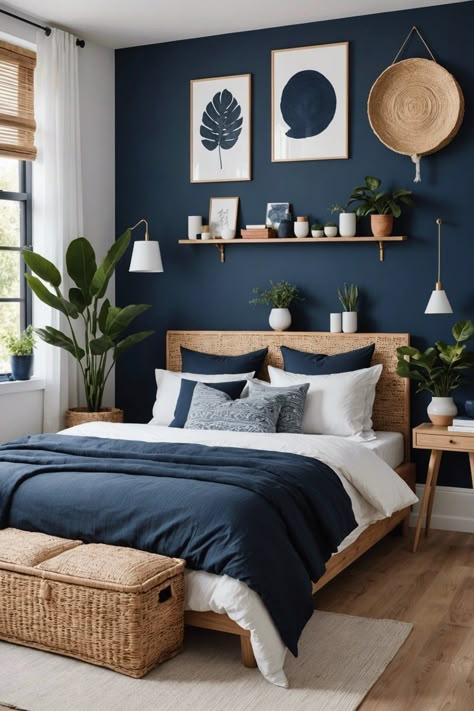 20 IKEA Inspired Bedroom Designs You’ll Love – ToolzView Ikea Inspired Bedroom, Blue Bedroom Decor, Ikea Bedroom, Inspired Bedroom, Blue Rooms, Spare Bedroom, Bedroom Refresh, Small Room Bedroom, Blue Bedroom