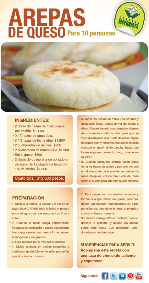 Arepas Recipe Colombian, Columbian Recipes, Arepas Recipe, Easy Chicken Pot Pie Recipe, Colombian Cuisine, Puerto Rico Food, Boricua Recipes, Colombian Food, Hispanic Food