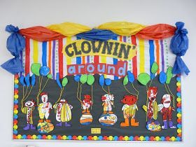 Bulletin Board Ideas: All-Day 3's Circus Bulletin Boards, Carnival Bulletin Boards, Third Grade Classroom Decor, Summer Boards, Carnival Classroom, Circus Classroom, Spring Preschool Activities, Spring Crafts Preschool, Circus Crafts