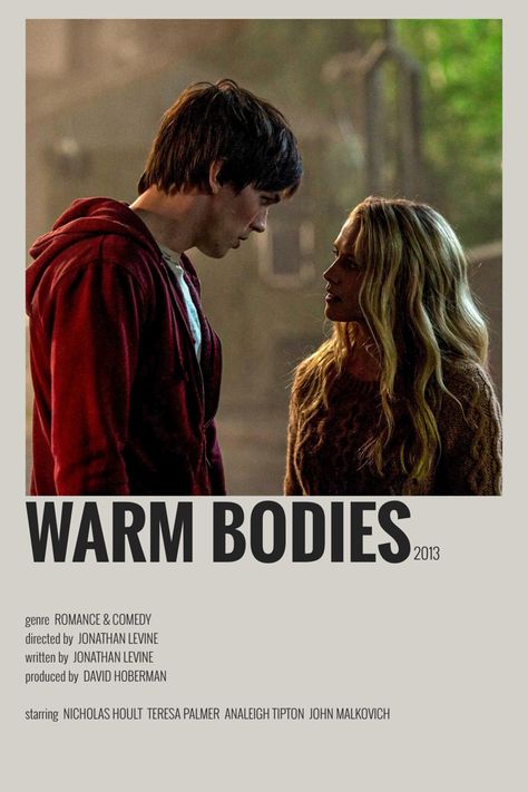 warm bodies minimalist/alternative movie poster Warm Bodies Movie, Romance Movie Poster, Crush Movie, Romcom Movies, Warm Bodies, Movies To Watch Teenagers, Movie Hacks, Netflix Movies To Watch, Iconic Movie Posters