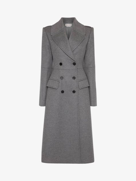 Denim Wool Jacket, Ladies Coat Design, One Sleeve Dress, Peacoats, Tailored Coat, Effortlessly Chic Outfits, Military Coat, Grey Coat, Coat Design