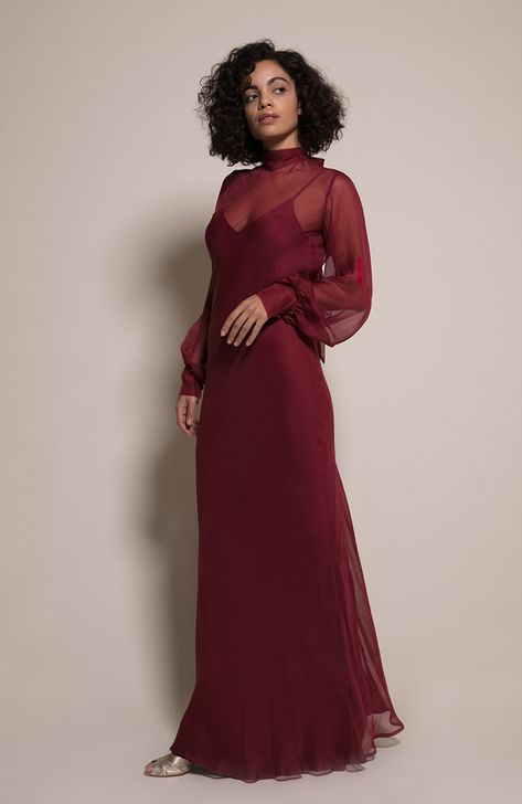 Long Sleeve Bridesmaid Dress Fall, Long Sleeve Bridesmaid Dresses, Chiffon Overlay Dress, Sleeve Bridesmaid Dress, Maroon Gown, Maroon Bridesmaid Dresses, Casual Bridesmaid Dresses, Burgundy Bridesmaid Dresses Long, Winter Bridesmaids