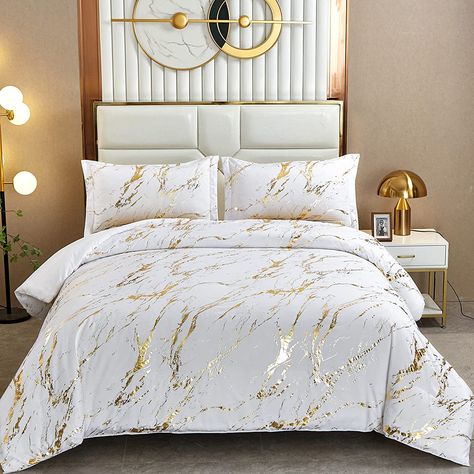 Gold Comforter Set, Marble Comforter, Gold Comforter, Beige Comforter, Bed Comforter Sets, Gold Bedroom, Bedding Duvet, King Comforter Sets, Queen Comforter Sets