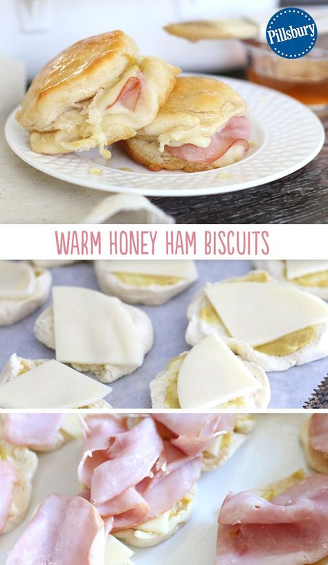 Honey Ham Biscuits, Ham Biscuits, Biscuits Recipes, Honey Ham, Ideas For Breakfast, Country Ham, Chapati, Hearty Breakfast, Straight Outta