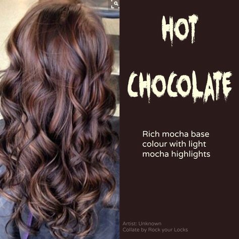 Hot Chocolate hair color. Usually i like ash browns more, but this color is really pretty! Hot Chocolate Hair Color, Hairstyle Change, Winter Hair Colors, Chocolate Brown Hair Color, Hair Color Chocolate, Chocolate Hair, Chocolate Brown Hair, Summer Hair Color For Brunettes, Winter Hair Color