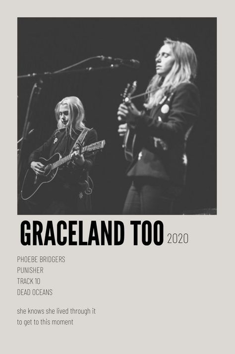 Graceland Too Poster, Polaroid Poster, Phoebe Bridgers, Minimal Poster, Lyric Poster, Picture Collage Wall, Photo Wall Collage, Music Wall, Picture Collage