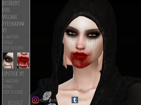 Resident Evil Village Set - The Sims 4 Download - SimsDomination Witchy House, Sims 4 Cc Eyes, Resident Evil Village, Makeup Cc, Alt Goth, Sims 4 Download, Horror Makeup, Sims 4 Dresses, The Sims 4 Download